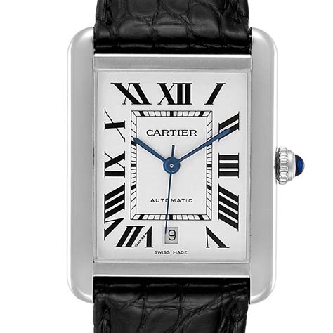 cartier small tank watch|cartier stainless steel tank watch.